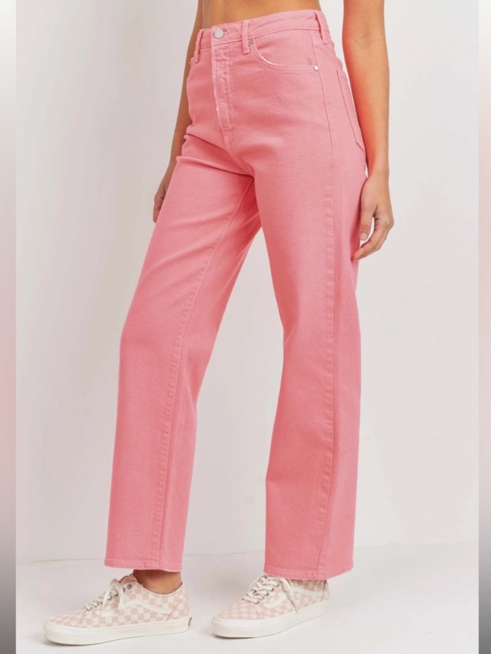 *JUST BLACK* Pink Classic High-Rise Fit Denim Jeans Size 25